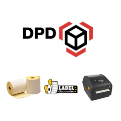 Kombi-Paket DPD: Zebra ZD421D Drucker + 12 Rollen 102mm x 150mm